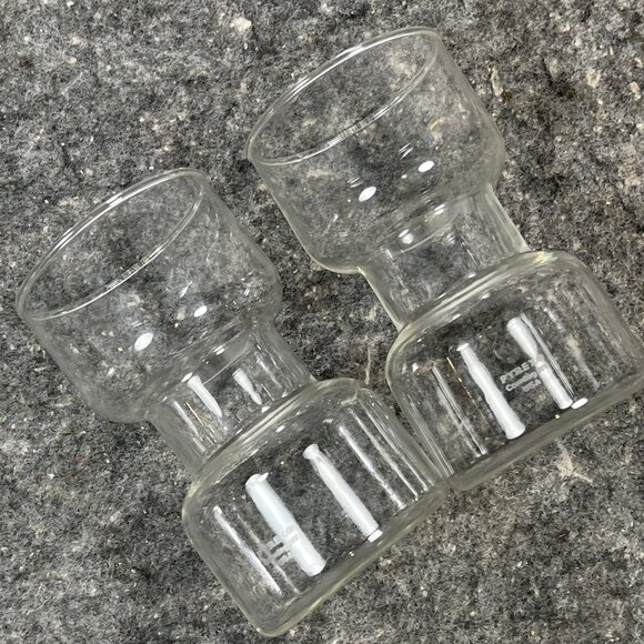 Set of 2 VTG Corning Pyrex 5" Un-candle Floating Candle Holders, Dumbell Glasses - Picture 9 of 11